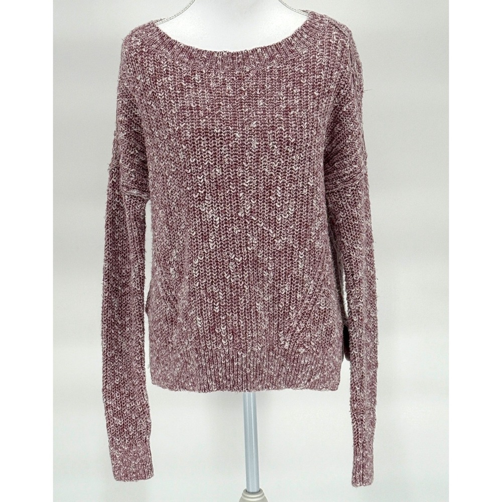 Abercrombie & Fitch Marled Knit Sweater Cozy Soft Girl Pullover Pink‎ Womens M